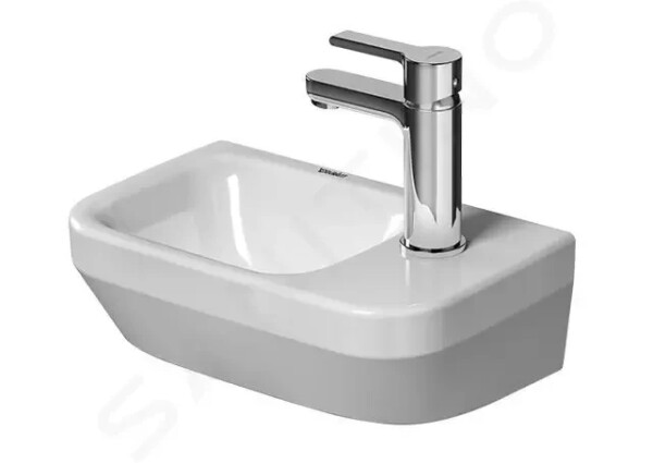 DURAVIT - DuraStyle Umývátko 360x220 mm, bez přepadu, s otvorem pro baterii vpravo, WonderGliss, bílá 07133600001