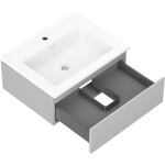 MEXEN/S - Orio koupelnová skříňka 60 cm s umyvadlem Otis, 1 šuplík, šedá mat/bílá mat 91A10-06023-1-BF62-W18M01