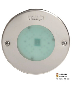 LED Světlo Hugo Lahme - RGBW barevné; 24 V; 8 LED, Ø 146 mm, červený bronz, pro fóliové a keramické bazény