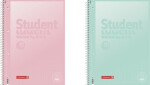 Brunnen student blok pastel A4 - čtvereček, 80 listů, růžový/zelený