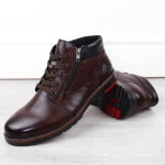 Kožené pohodlné zateplené boty Rieker M RKR625 brown 40