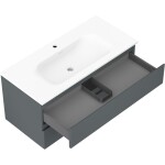 MEXEN/S - Orio koupelnová skříňka 100 cm s umyvadlem Vela, 2 zásuvky, grafit mat/bílá mat 91A10-10047-2-BFF66-W23M01