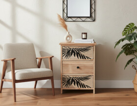 DumDekorace Komoda ZOFIA se 3 zásuvkami - boho design, 40 x 29 x 58 cm