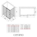 CERANO - Sprchový kout Santoro L/P - 8 mm - černá matná, grafitové sklo - 100x100x195 - posuvný CER-8050BD7289