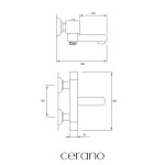 CERANO - Vanová nástěnná baterie Lorena - termostatická - otočný výtok - chrom CER-8050BD7767