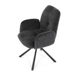 Jídelní židle, černá, hladká látka, DCH-D1330 BK2