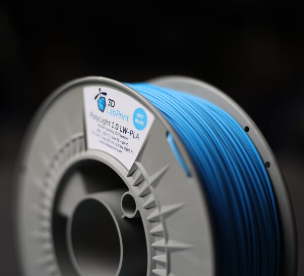 PolyLight 1.0 LW PLA sky blue filament 1,75 mm 3DLabPrint 1 kg