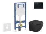 GEBERIT - Duofix Set předstěnové instalace, klozetu Oudee a sedátka softclose, tlačítko Sigma01, černá SANI11CA5508