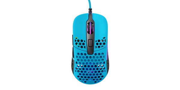 XTRFY M42 RGB Miami modrá / herní myš / optická / 16000DPI / 6 tlačítek / RGB / 2 velikosti / USB / 1.8m (M42-RGB-BLUE)