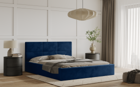 FRONTI Postel TIVOLI 160x200 modrá s úložným prostorem