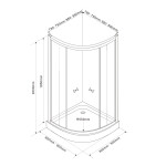 AQUALINE - ARLEN čtvrtkruhová sprchová zástěna 800x800 sklo Brick BTR800