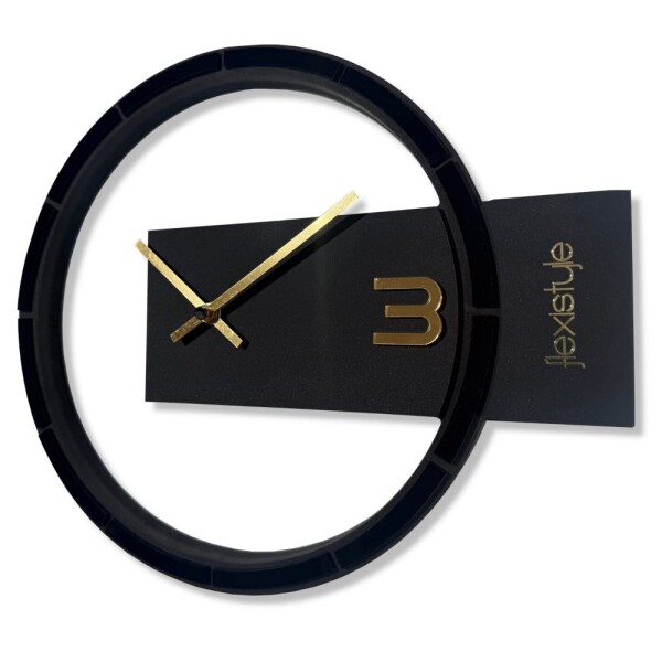 DumDekorace BLACK & GOLD ASYMMETRY, designové nástěnné hodiny 30 cm