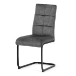 Židle jídelní, šedý samet, černá pohupová podnož