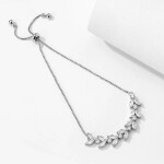 Náramek Swarovski Elements Daisy, Stříbrná Nastavitelná