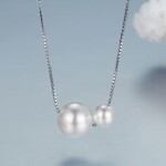Elenys pozlacený choker náhrdelník s mořskými perlami 18K bílé zlato
