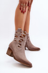 Kožené boty s výstřihy Maciejka 06412-04 Beige 41