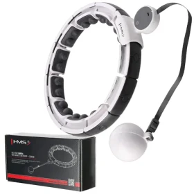 HMS HHM16 Masážní hula hoop se závažím. magnety a počítadlem bílá (5907695552416)