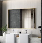 Erga Rectangle, obdélníkové zrcadlo 120x80 cm, zlatý rám, ERG-V01-RECTAGLE-1280-GD