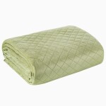DumDekorace Sametový prošívaný přehoz LUIZ světle zelený Šířka: 170 cm | Délka: 210 cm