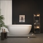 Erga Vienna, volně stojící vana 170x80 cm + odtoková zátka, bílá lesklá, ERG-VIENNA-170080-WH-WH