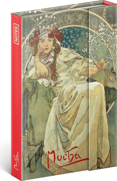 Notes Alfons Mucha - Princezna, linkovaný, 11 × 16 cm