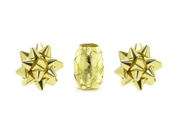 Zlatá stuha a zlaté hvězdice 2 ks Zlatá stuha a zlaté hvězdice 2 ks