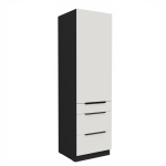Vysoká potravinová skříňka Aria 60 DKS-210 3S 1F - Premium Box Barva korpusu: Černá, Barva dvířek: GR - Graphite AFM