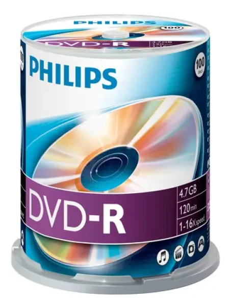 Philips DVD-R 4,7 GB / 16x / 100 ks / Spindl (DM4S6B00F/00)