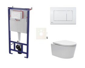 Cenově zvýhodněný závěsný WC set SAT do lehkých stěn / předstěnová montáž + WC SAT Brevis SIKOSSBR20K SIKOSSBR20K