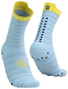 Běžecké ponožky Compressport Pro Racing Socks v4.0 Ultralight Run High - Cashmere Blue/Maize Velikost: T4