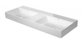 DURAVIT - DuraSquare Dvojumyvadlo 120x47 cm, bez přepadu, bez otvoru pro baterii, DuraCeram, bílá 2353120070