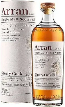ARRAN Whisky The Bodega Sherry Cask / Single Malt / Cask Strength 55,8 % / 0,7 l / dárkové balení (5060044483776)