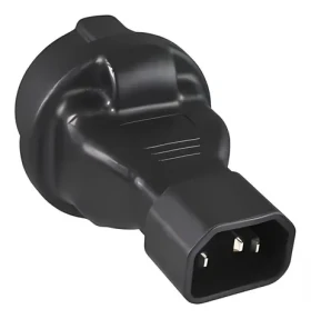 PremiumCord Adaptér IEC C14(M) - SCHUKO CEE 7/3(F) černá / Redukce / max. 10 A / 250 V (kpsr-05)