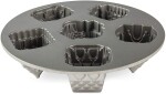 Nordic Ware Hliníková forma na 6 mini bábovek Cozy Village Pan, šedá barva, stříbrná barva, kov