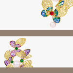 Luxusní brož s modrými motýly Yvette, Modrá