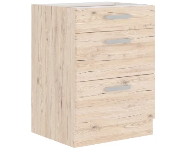 Dolní zásuvková kuchyňská skříňka Bordeaux, 60 cm, dub bordeaux