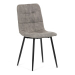Židle jídelní, šedá látka cowboy, nohy černý kov