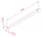 POLYSAN - Vzpěra k MS na sklo, 950 chrom MSBR3