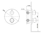 CERSANIT - SET B553 PODOMÍTKOVÝ SE SPRCHOVOU TERMOSTATICKOU BATERIÍ ZEN, ČERNÁ S952-033