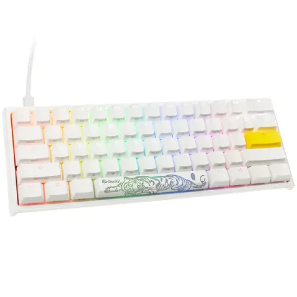 Ducky One 2 Pro Mini Kailh Red bílá / herní klávesnice / podsvícená / mechanická / drátová USB-C / US (DKON2061ST-KUSPDWWTR2)
