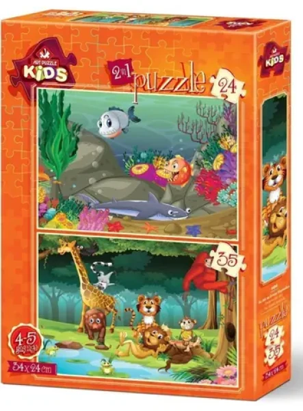 ART PUZZLE 4494 Puzzle Pod mořem a divoká zvířátka