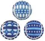 Huhubamboo Vánoční tenisáky 3ks modré / Hračka pro psy / Tenisový míček / 6,3 cm (357028)