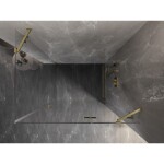 MEXEN/S - Lunar sprchový kout dveře křídlové pravá 95 x 90, transparent, zlato kartáčovaná 834-095-090-55-00-P