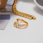 ELENYS Marquise Shine – pozlacený prsten 18K žluté zlato Velikost: 6 (EU: 51-53)