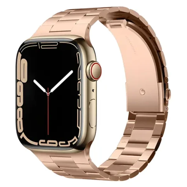 Elago Metal Band růžově-zlatá / Řemínek pro Apple Watch / 44/45/46 mm (EAW-MTBAND45-RGD)