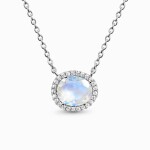 Royal Fashion stříbrný náhrdelník GU-DR22118N-SILVER-MOONSTONE