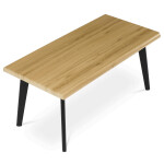 Stůl konferenční, 120x60x55 cm, MDF deska, dekor divoký dub, kov, černý lak