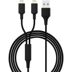 Delock USB 2.0 prodlužovací kabel plochý zahnutý [1x USB 2.0 zástrčka A - 1x USB 2.0 zásuvka A] 1.00 m černá oboustranně zapoji