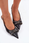 Lodičky Na Podpatku S Mašlí Černé Folesca 38