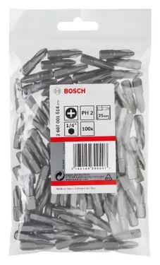 BOSCH 2607001514 / Šroubovací bit extra tvrdý Extra-Hart / PH2 / 25 mm / 100 ks (2607001514)